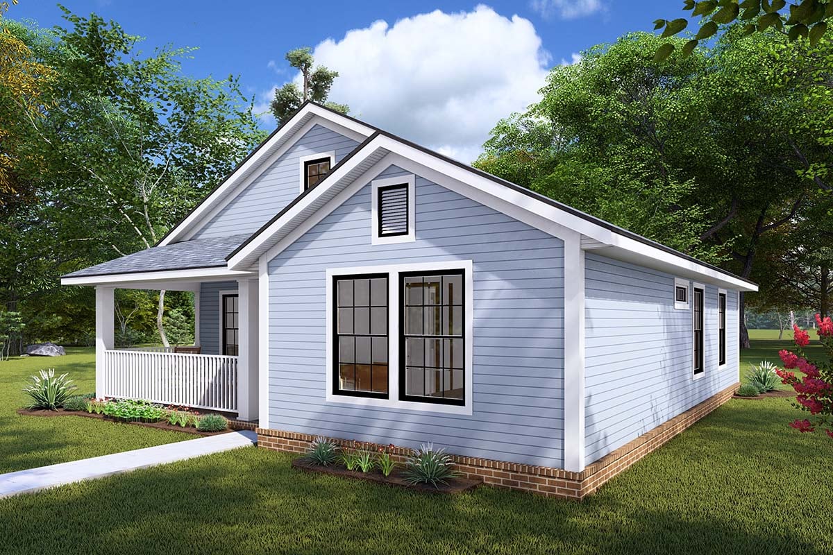 Cottage, Craftsman, Traditional Plan with 997 Sq. Ft., 2 Bedrooms, 2 Bathrooms Picture 2