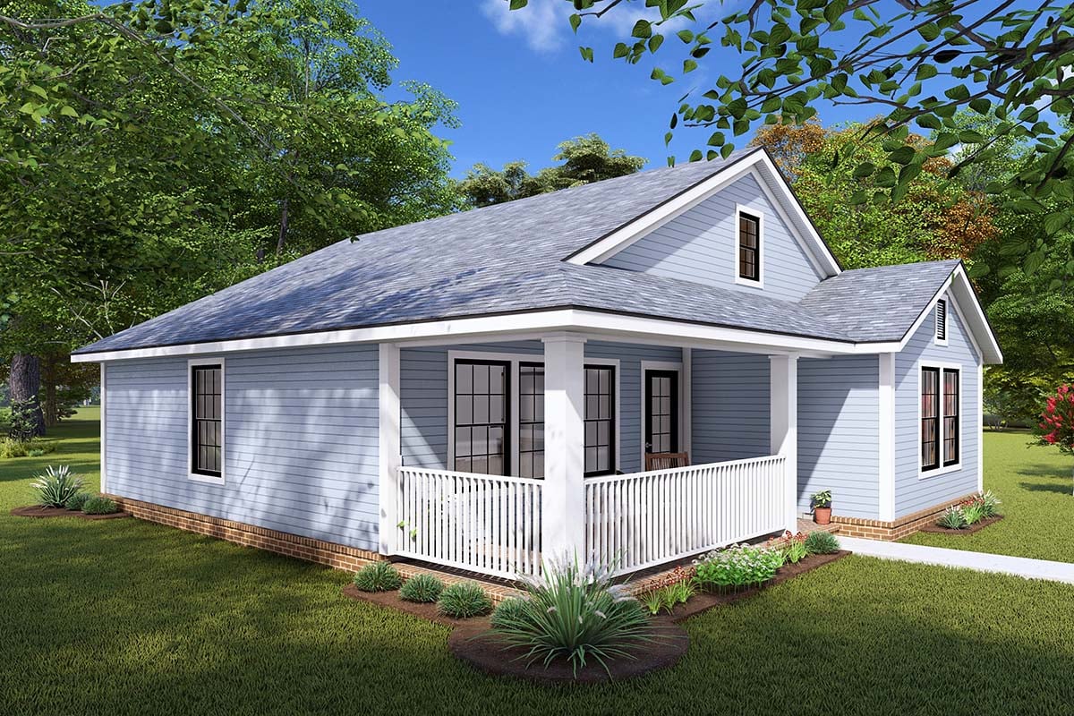 Cottage, Craftsman, Traditional Plan with 997 Sq. Ft., 2 Bedrooms, 2 Bathrooms Picture 3
