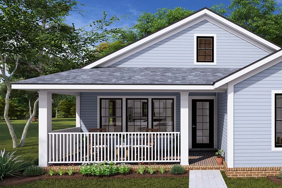 Cottage, Craftsman, Traditional Plan with 997 Sq. Ft., 2 Bedrooms, 2 Bathrooms Picture 4