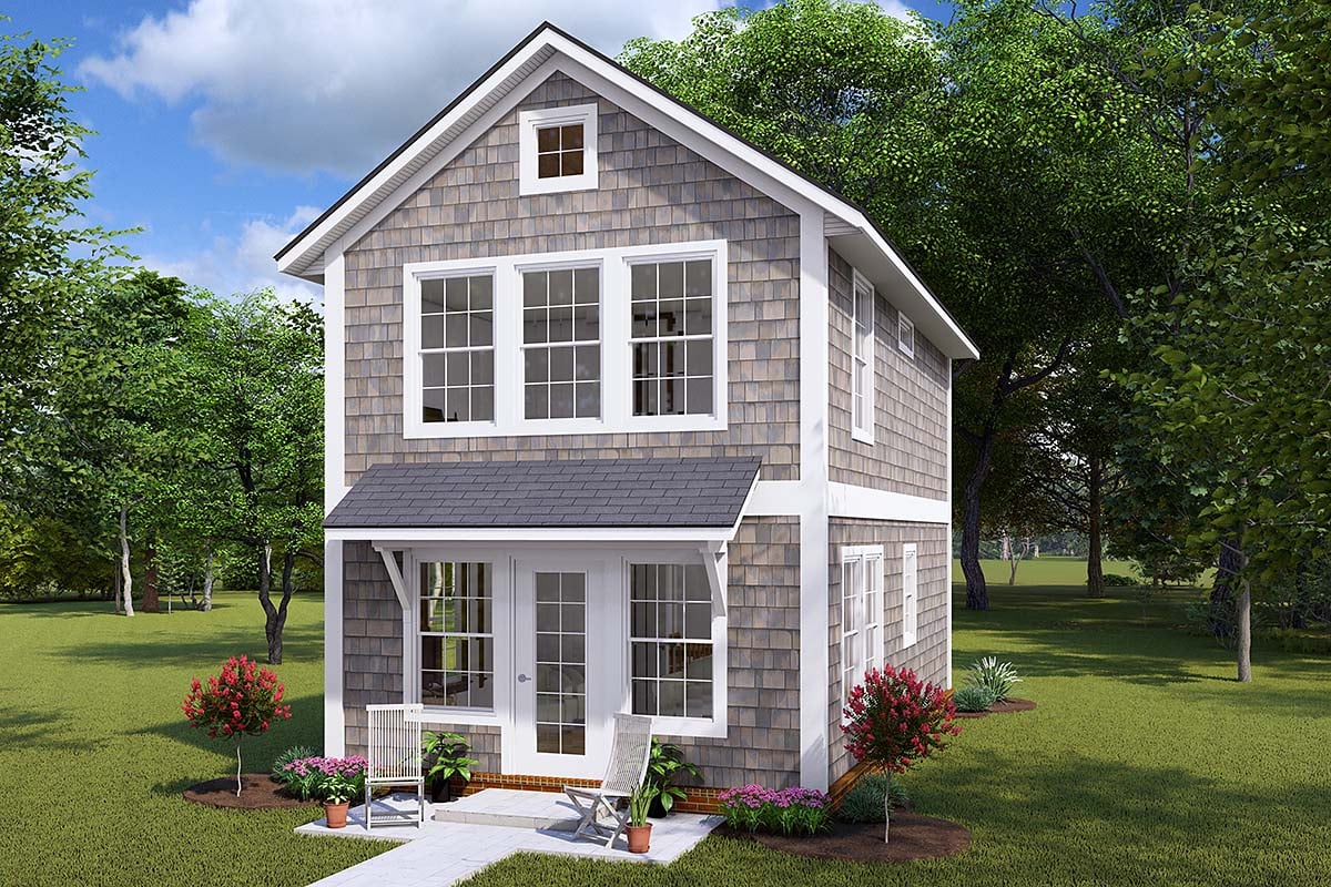 Cottage, Traditional Plan with 896 Sq. Ft., 2 Bedrooms, 1 Bathrooms Elevation
