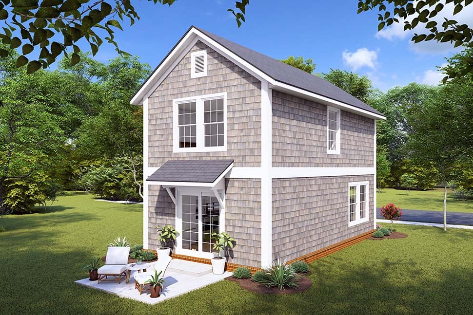 Cottage, Traditional Plan with 896 Sq. Ft., 2 Bedrooms, 1 Bathrooms Picture 4