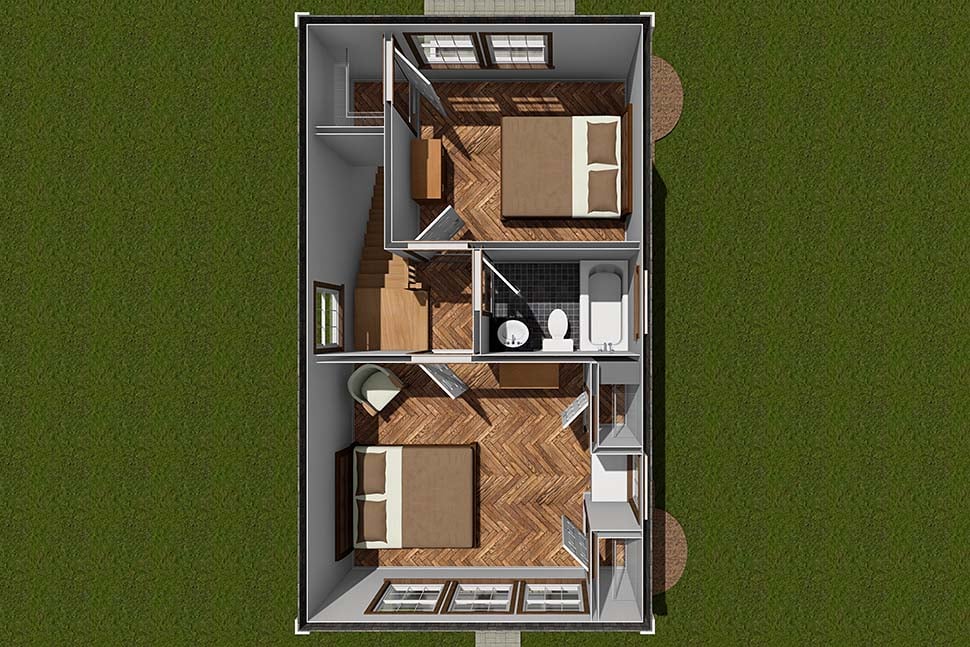 Cottage, Traditional Plan with 896 Sq. Ft., 2 Bedrooms, 1 Bathrooms Picture 7