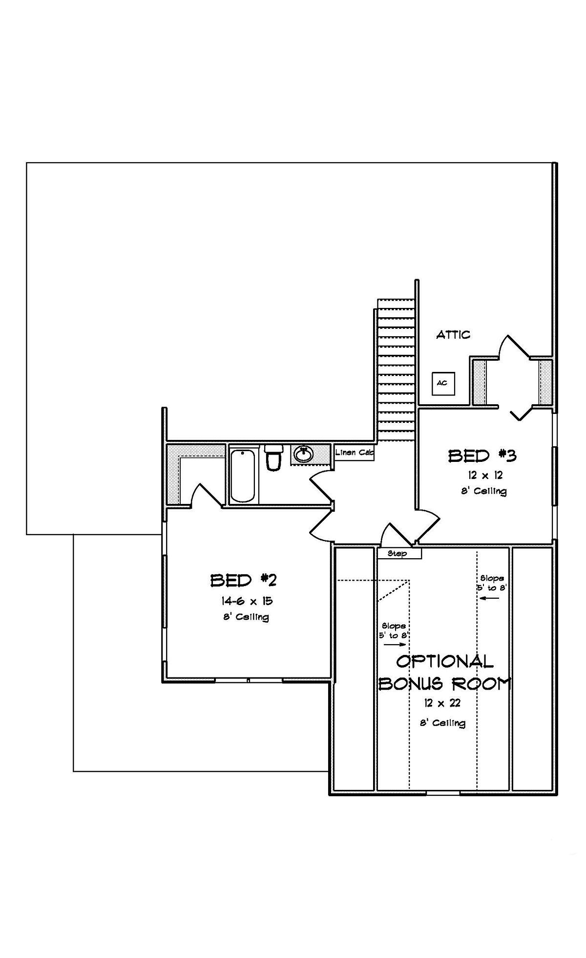 Cottage Farmhouse Traditional Level Two of Plan 82833