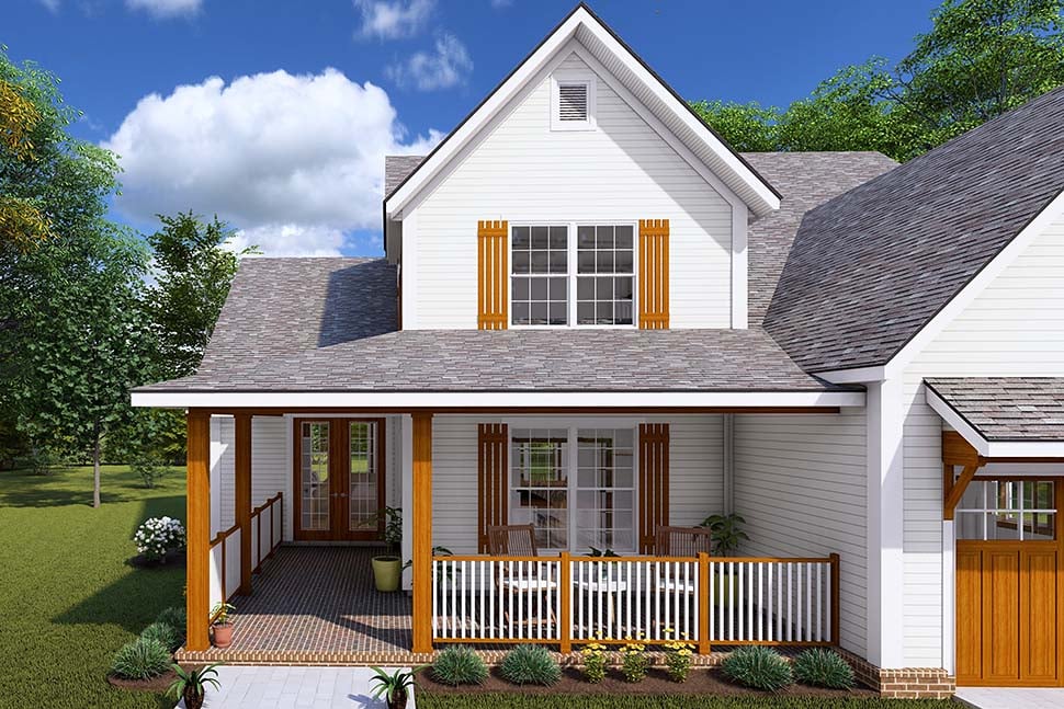 Cottage, Farmhouse, Traditional Plan with 2065 Sq. Ft., 3 Bedrooms, 3 Bathrooms, 2 Car Garage Picture 4