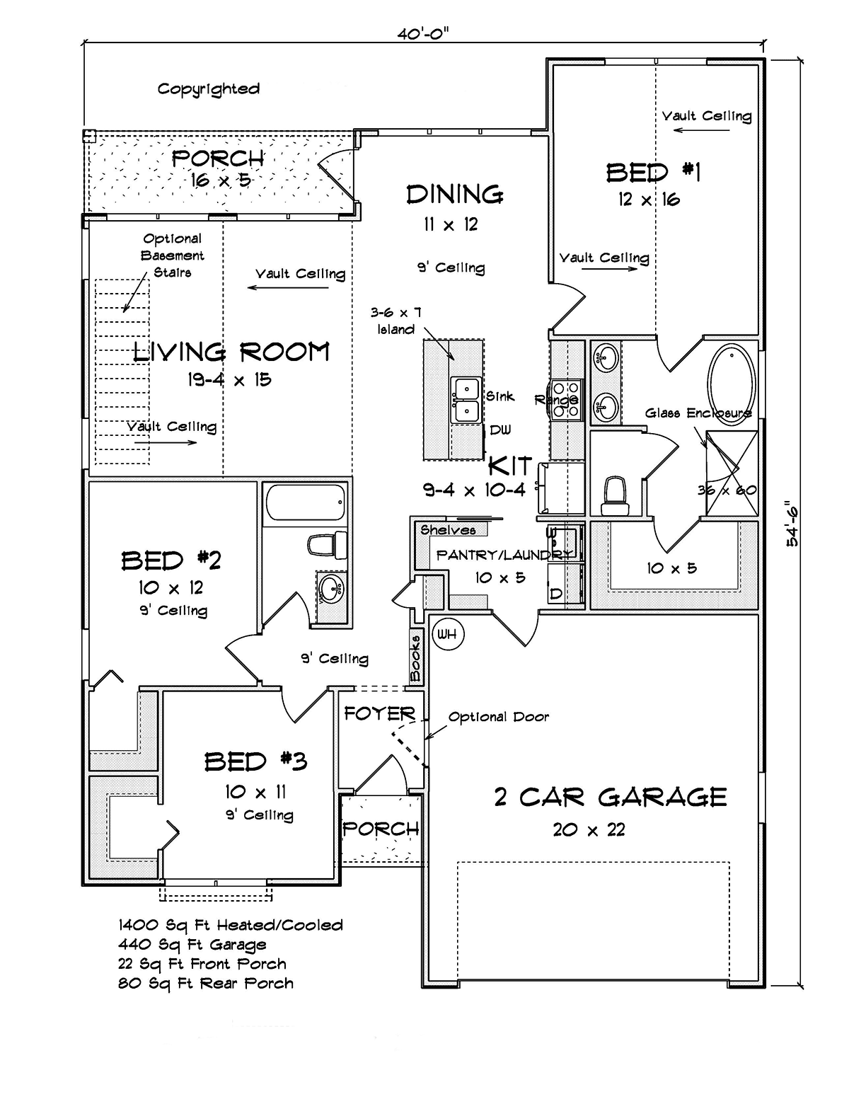 Cottage Country New American Style Traditional Level One of Plan 82834