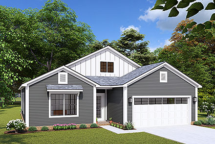 Cottage Country New American Style Traditional Elevation of Plan 82834