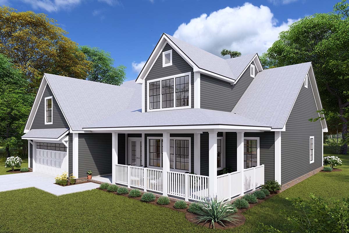 Cottage, Country, Farmhouse, Traditional Plan with 1983 Sq. Ft., 3 Bedrooms, 3 Bathrooms, 2 Car Garage Picture 2