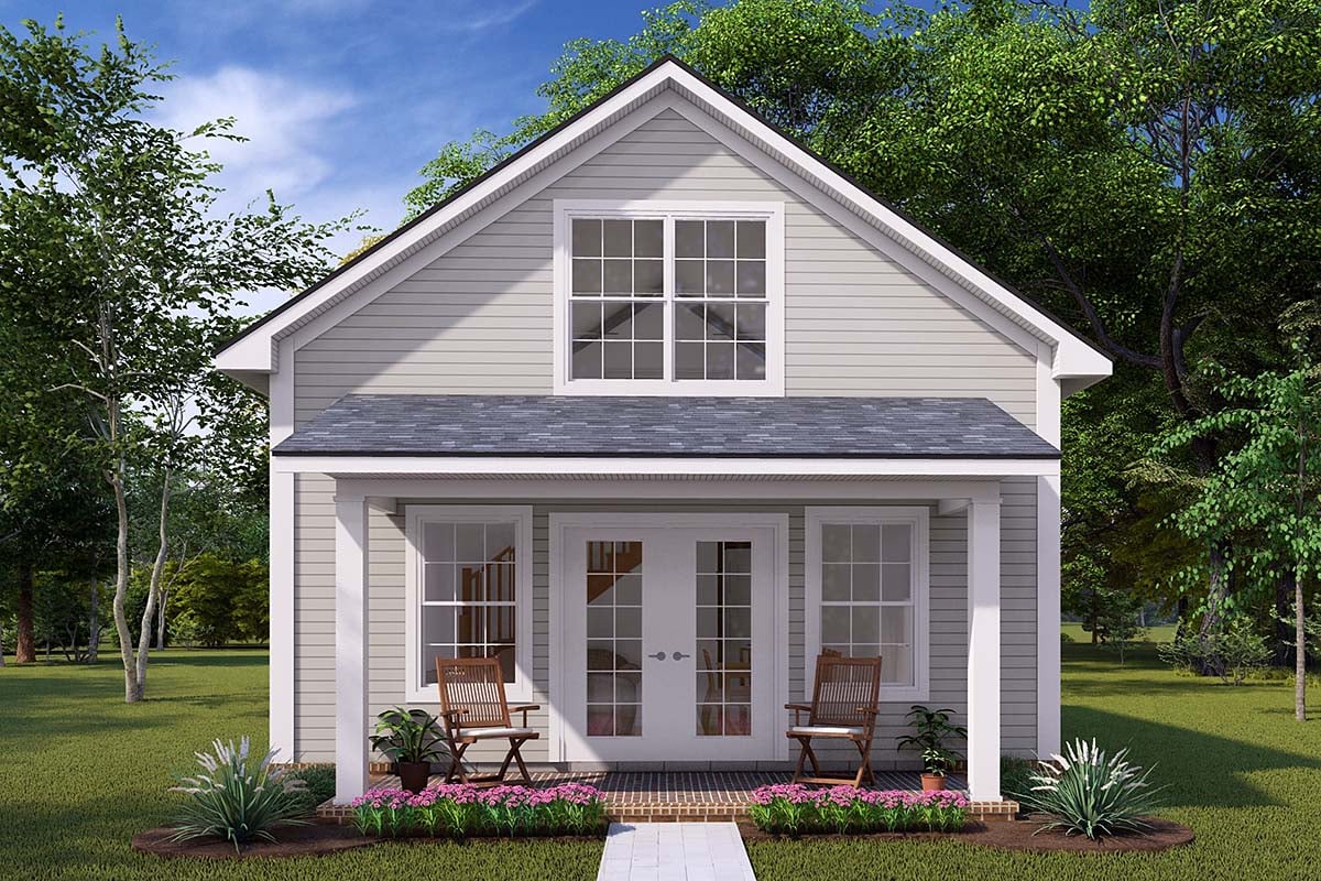 Cabin, Cottage Plan with 730 Sq. Ft., 1 Bedrooms, 1 Bathrooms Elevation