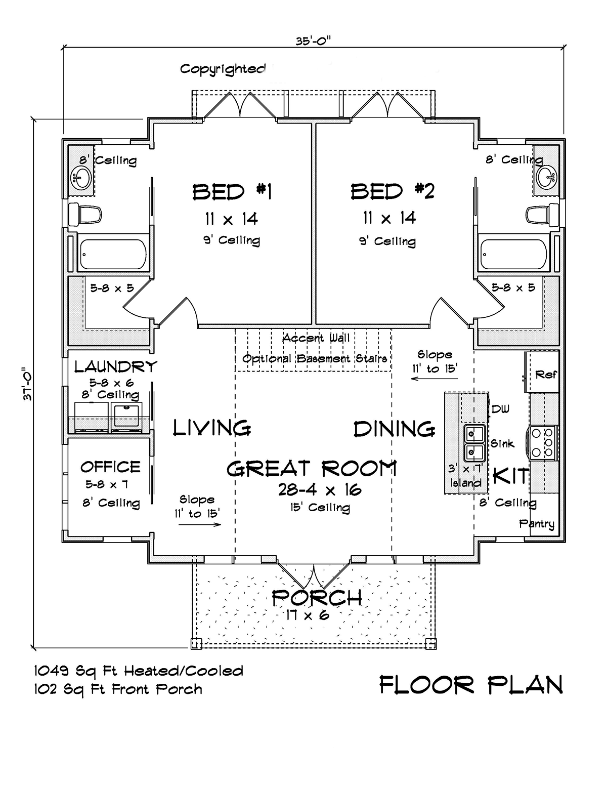 Barndominium Cabin Cottage Level One of Plan 82838
