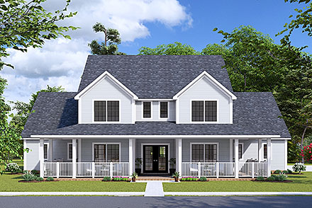 Cottage Farmhouse Traditional Elevation of Plan 82839