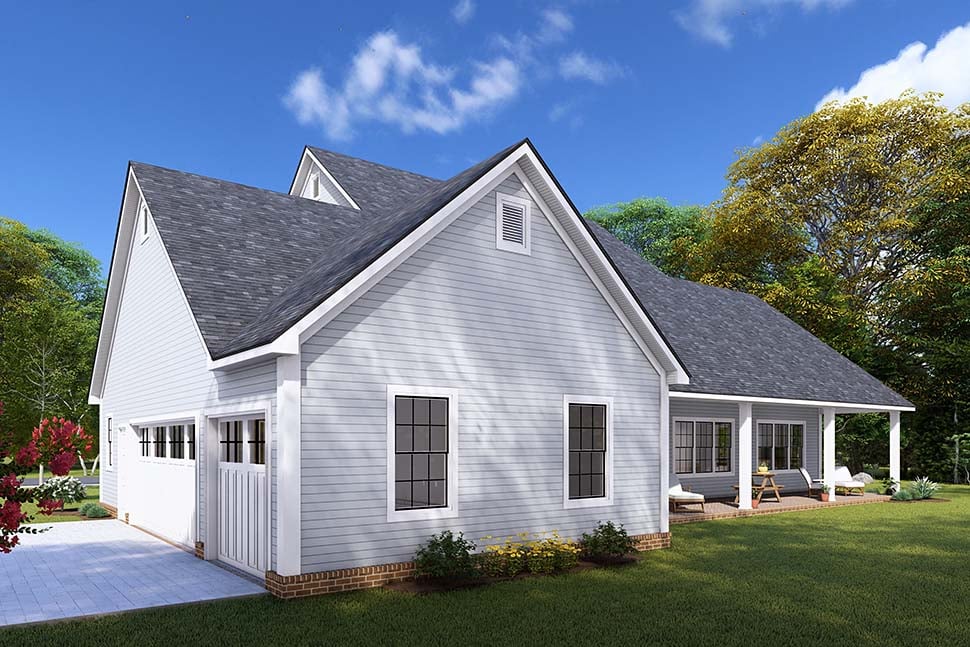 Cottage, Farmhouse, Traditional Plan with 2133 Sq. Ft., 4 Bedrooms, 3 Bathrooms, 3 Car Garage Picture 4