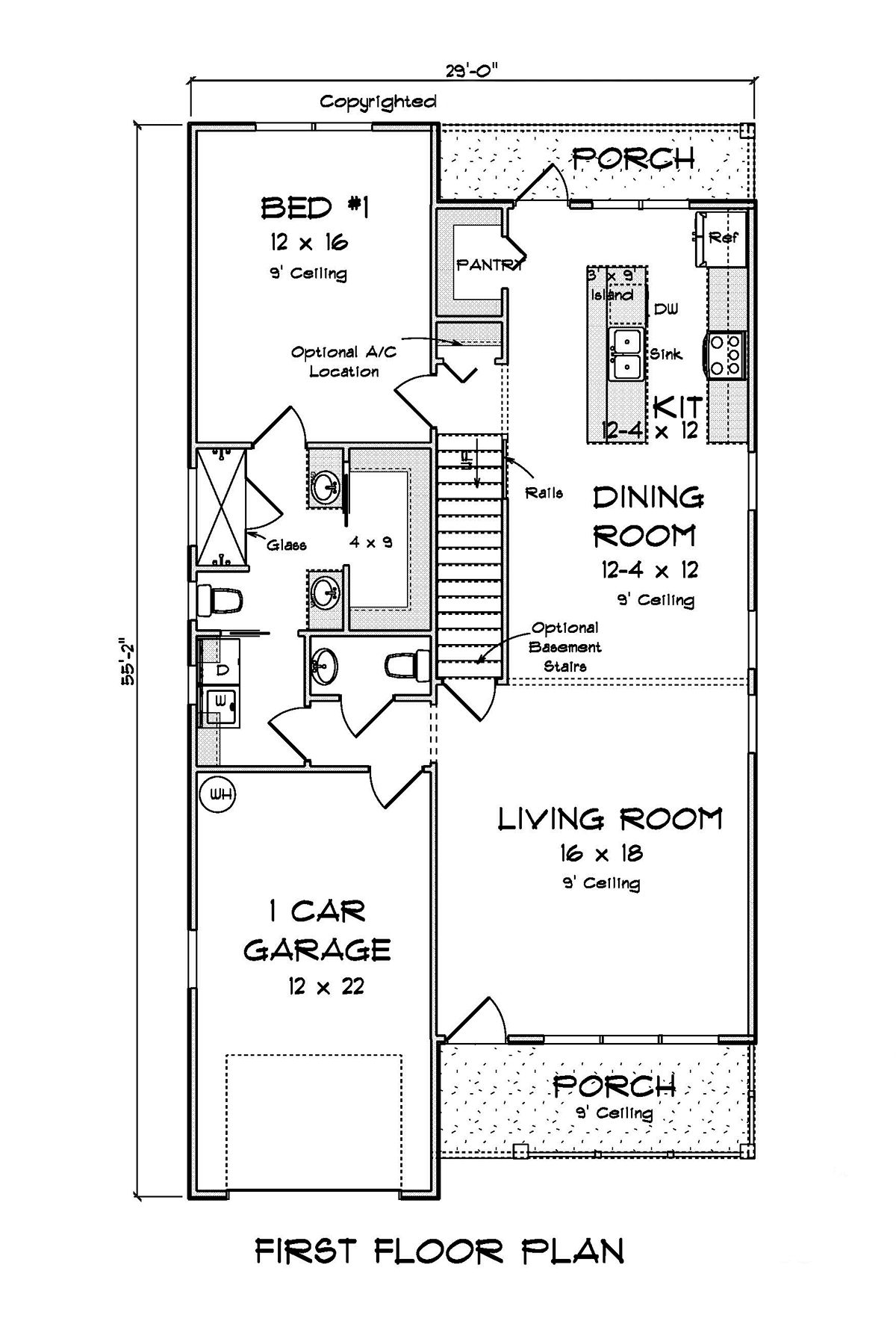 Cottage Traditional Level One of Plan 82840