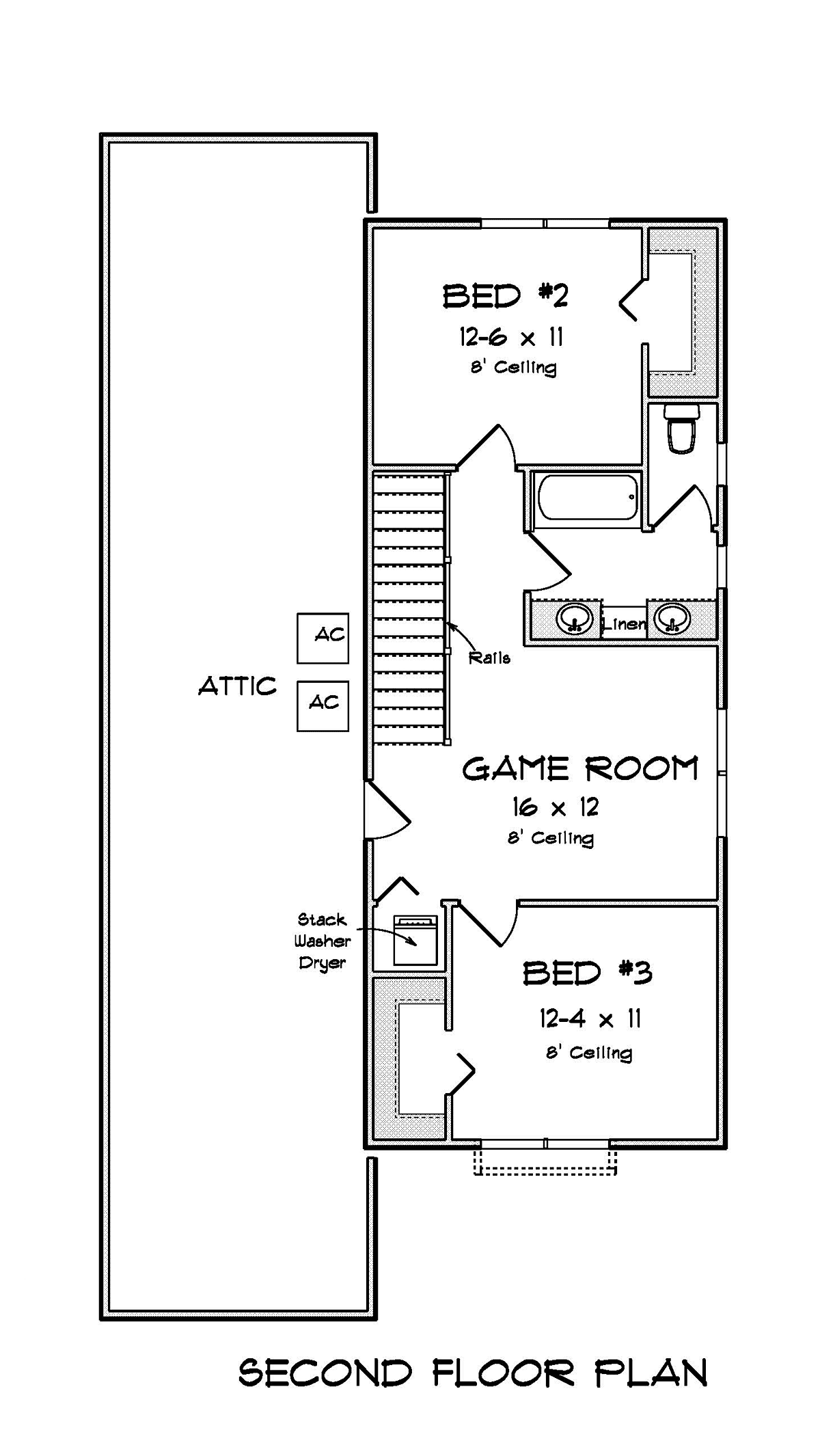 Cottage Traditional Level Two of Plan 82840