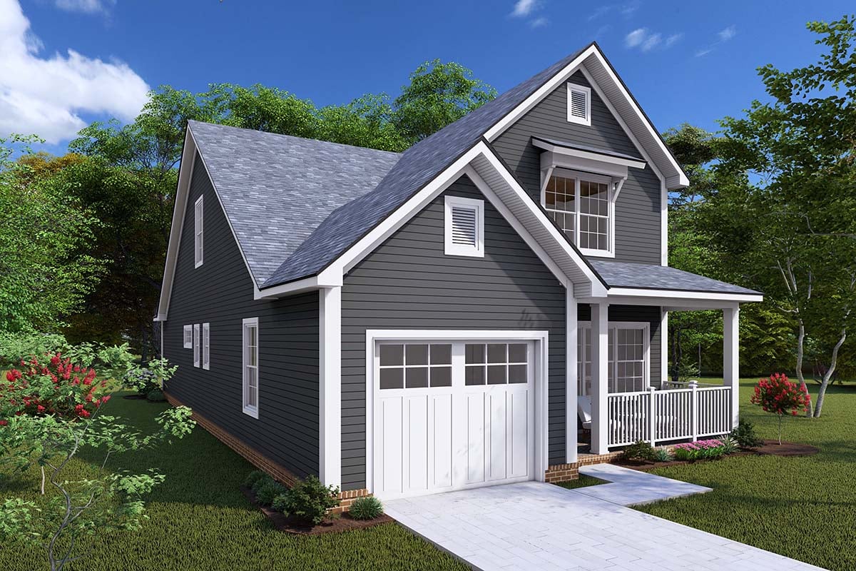 Cottage, Traditional Plan with 1844 Sq. Ft., 3 Bedrooms, 3 Bathrooms, 1 Car Garage Picture 3