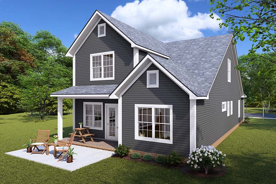 Cottage, Traditional Plan with 1844 Sq. Ft., 3 Bedrooms, 3 Bathrooms, 1 Car Garage Picture 4