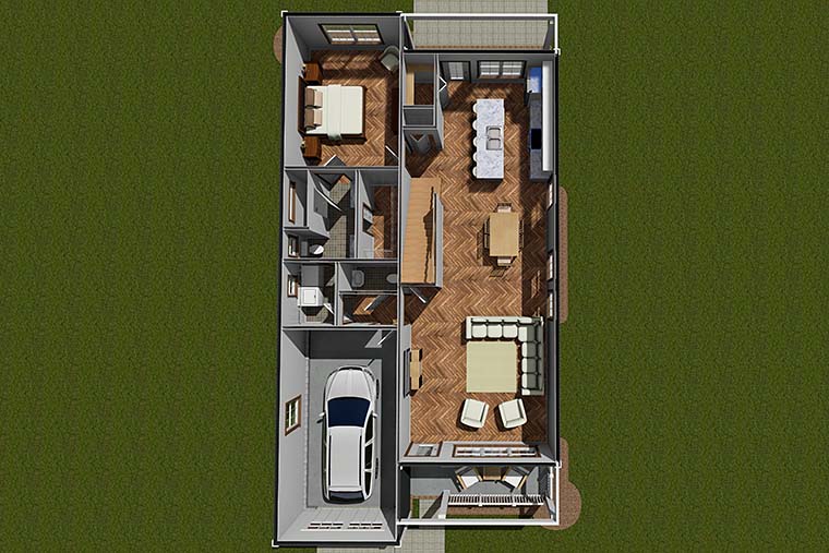 Cottage, Traditional Plan with 1844 Sq. Ft., 3 Bedrooms, 3 Bathrooms, 1 Car Garage Picture 6