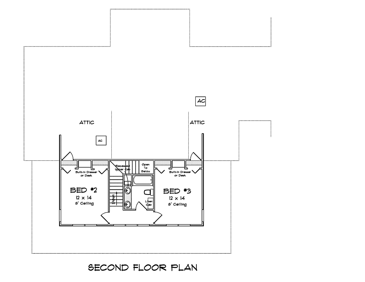 Farmhouse Traditional Level Two of Plan 82841