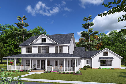 Farmhouse Traditional Elevation of Plan 82841