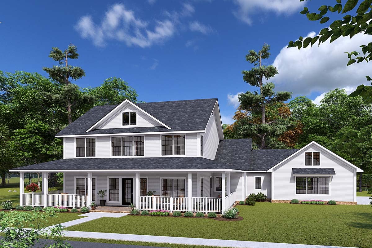 Farmhouse, Traditional Plan with 2716 Sq. Ft., 4 Bedrooms, 4 Bathrooms, 3 Car Garage Elevation