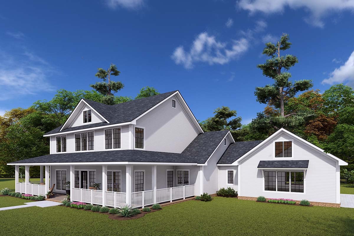 Farmhouse, Traditional Plan with 2716 Sq. Ft., 4 Bedrooms, 4 Bathrooms, 3 Car Garage Picture 2