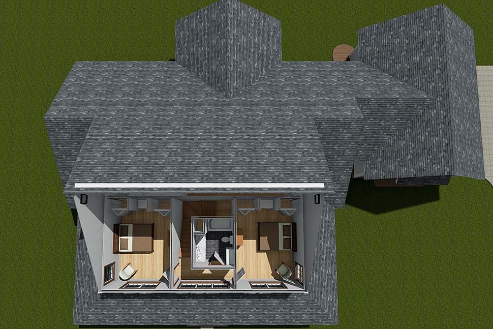 Farmhouse, Traditional Plan with 2716 Sq. Ft., 4 Bedrooms, 4 Bathrooms, 3 Car Garage Picture 10