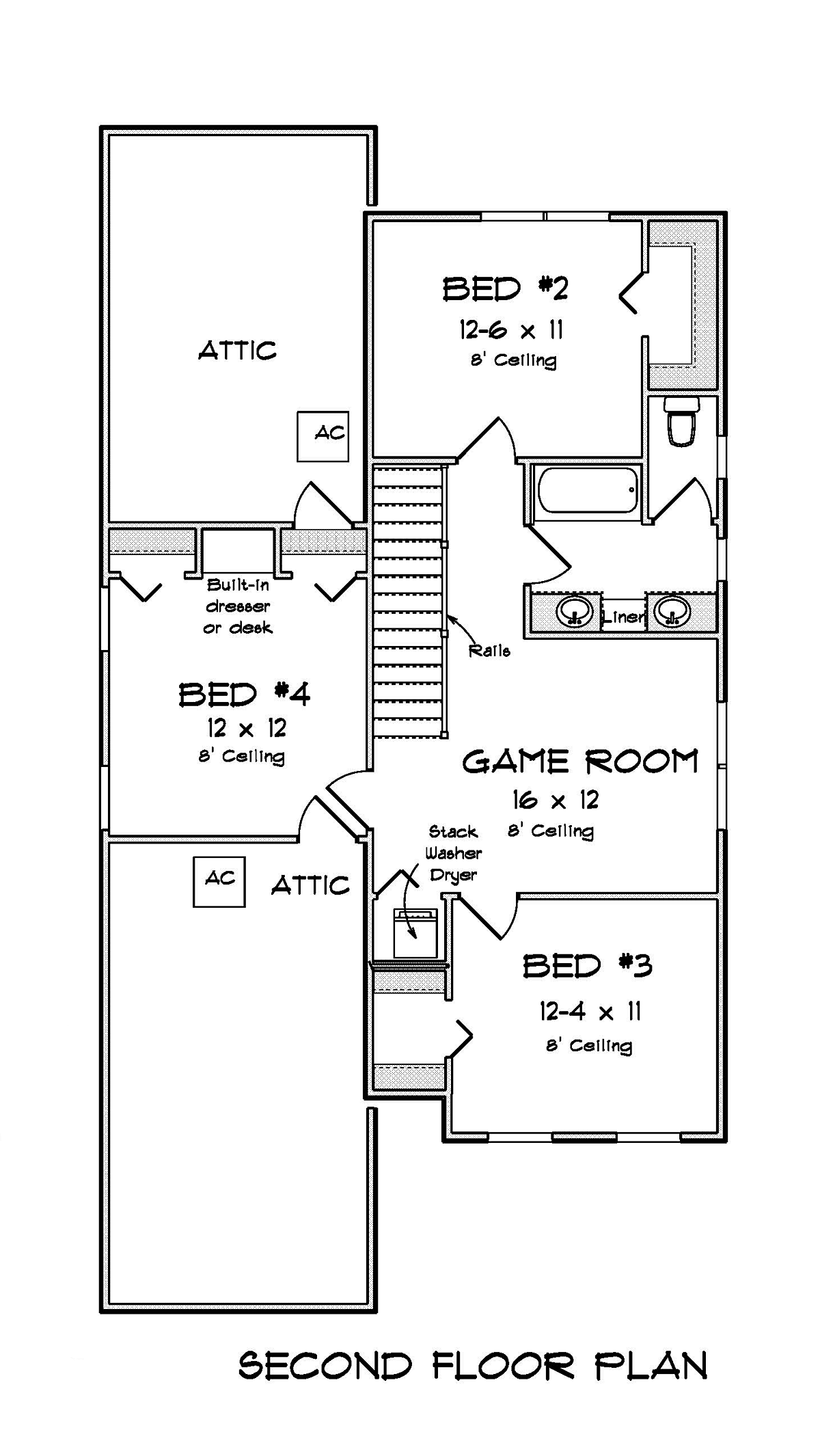 Cottage Traditional Level Two of Plan 82842