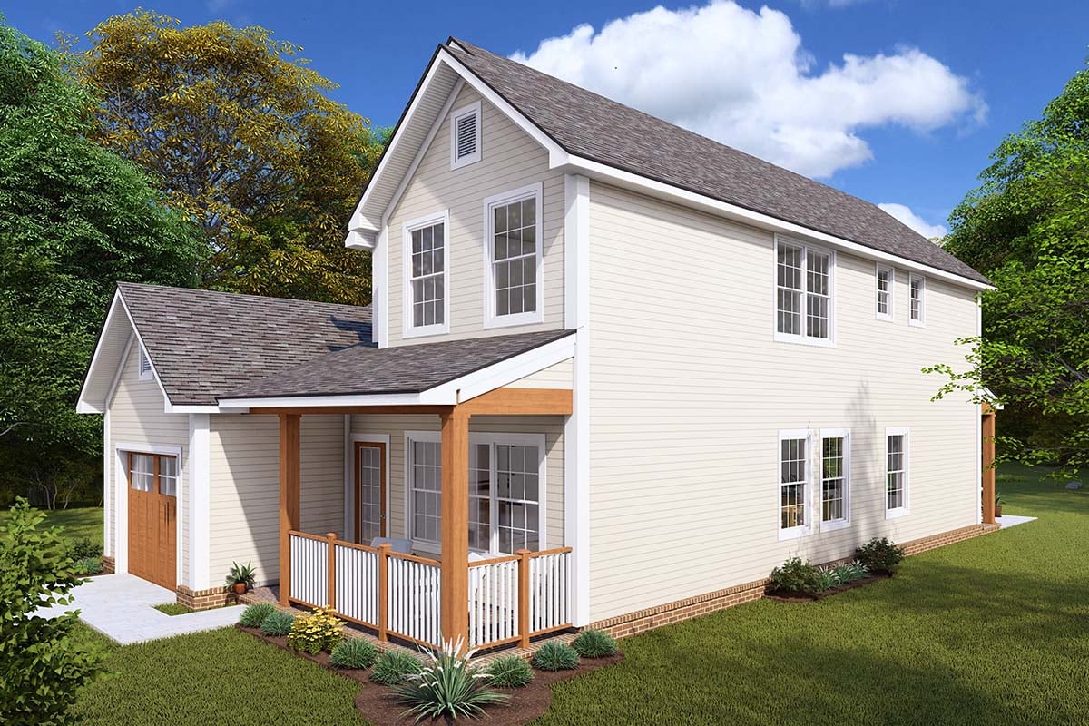 Cottage, Traditional Plan with 2020 Sq. Ft., 4 Bedrooms, 3 Bathrooms, 1 Car Garage Picture 2