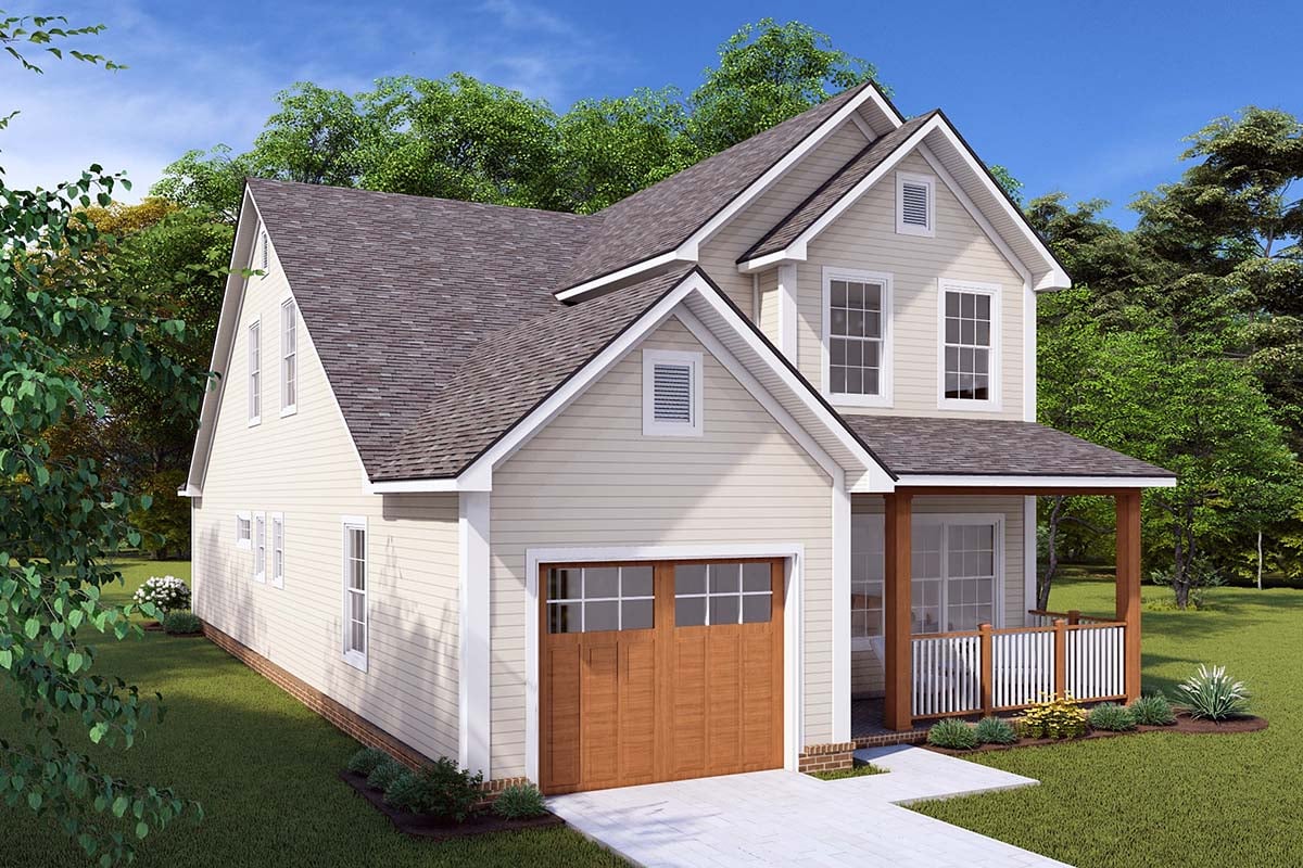 Cottage, Traditional Plan with 2020 Sq. Ft., 4 Bedrooms, 3 Bathrooms, 1 Car Garage Picture 3