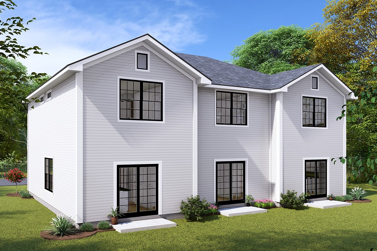 Traditional Rear Elevation of Plan 82844