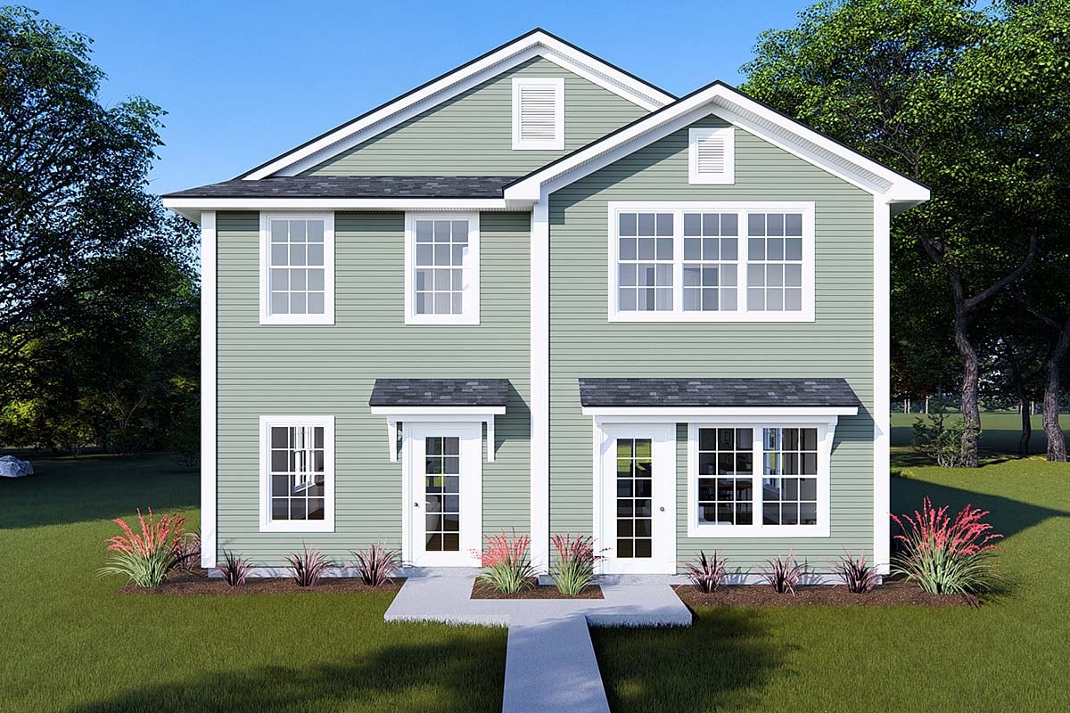 Traditional Plan with 2240 Sq. Ft., 4 Bedrooms, 6 Bathrooms Elevation