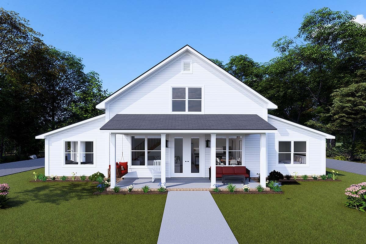 Plan 82848 | Farmhouse Style with 4 Bed, 3 Bath, 3 Car Garage