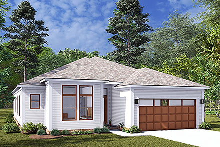 Contemporary Traditional Elevation of Plan 82876