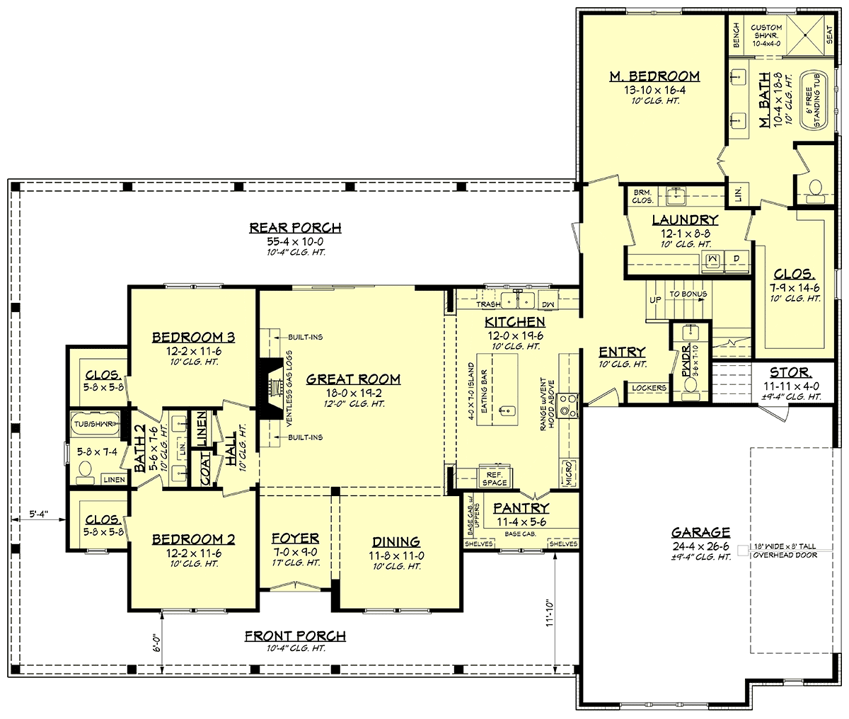Country Farmhouse Southern Level One of Plan 82900