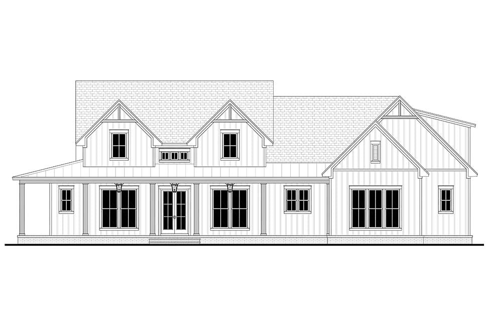 Country, Farmhouse, Southern Plan with 2377 Sq. Ft., 3 Bedrooms, 3 Bathrooms, 2 Car Garage Picture 4