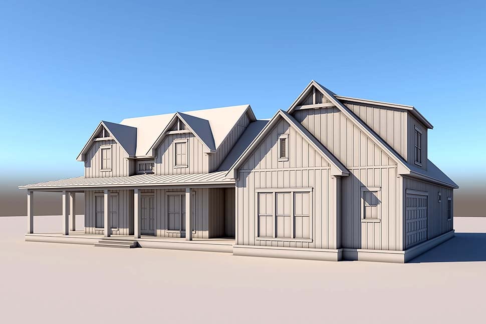 Country, Farmhouse, Southern Plan with 2377 Sq. Ft., 3 Bedrooms, 3 Bathrooms, 2 Car Garage Picture 5