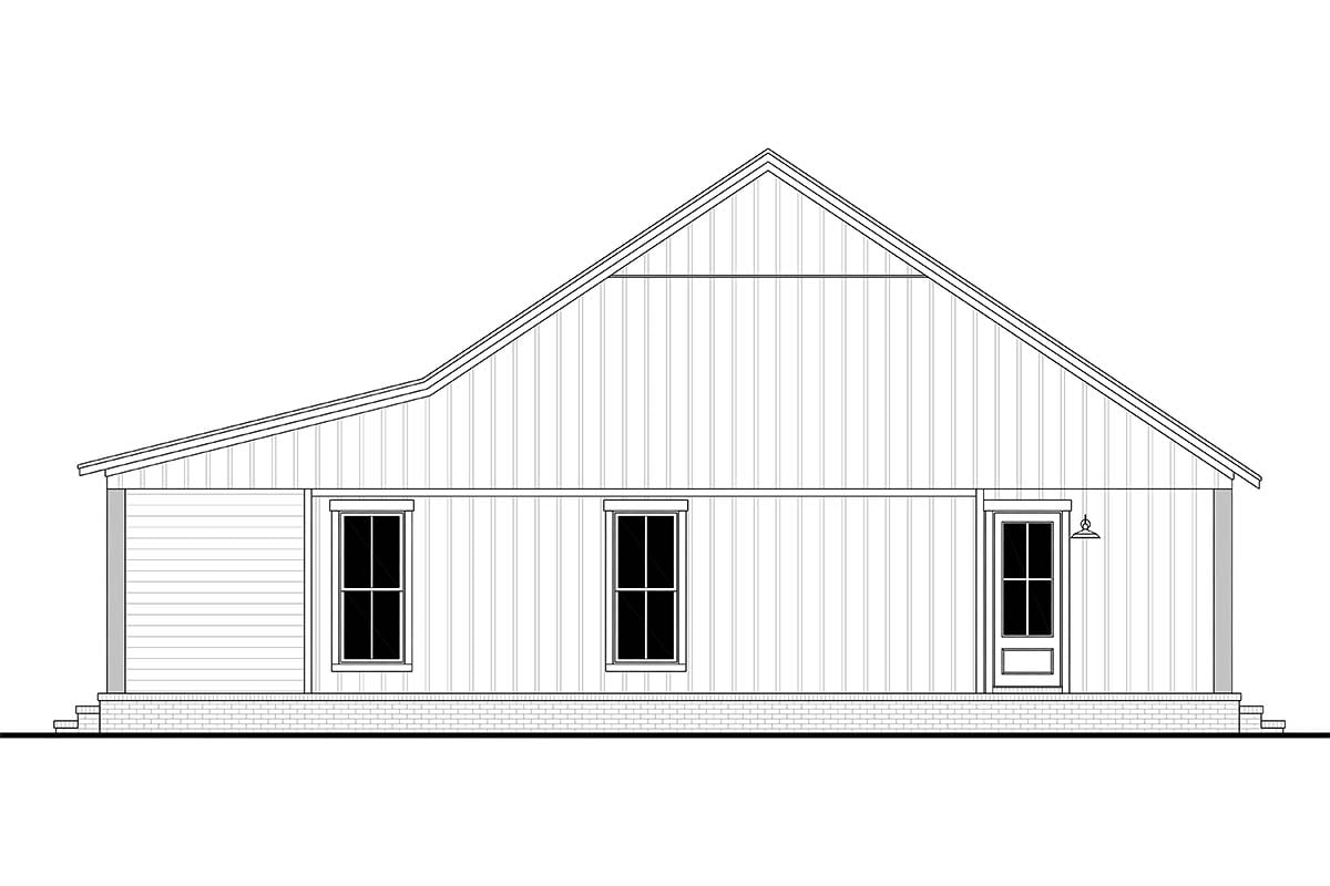 Cottage, Country, Farmhouse, Traditional Plan with 1295 Sq. Ft., 3 Bedrooms, 2 Bathrooms Picture 2