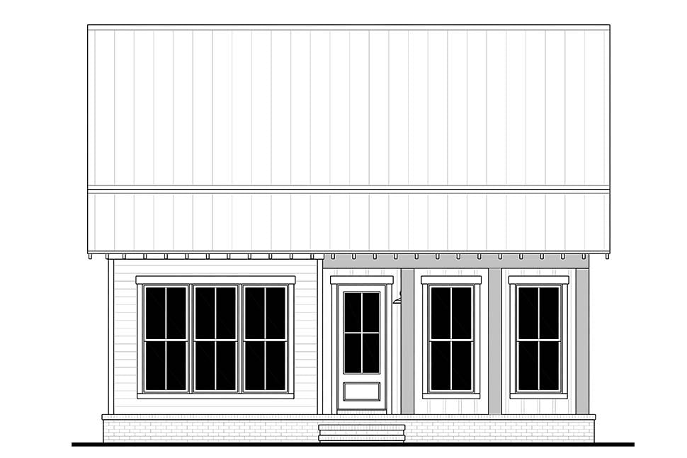 Cottage, Country, Farmhouse, Traditional Plan with 1295 Sq. Ft., 3 Bedrooms, 2 Bathrooms Picture 4