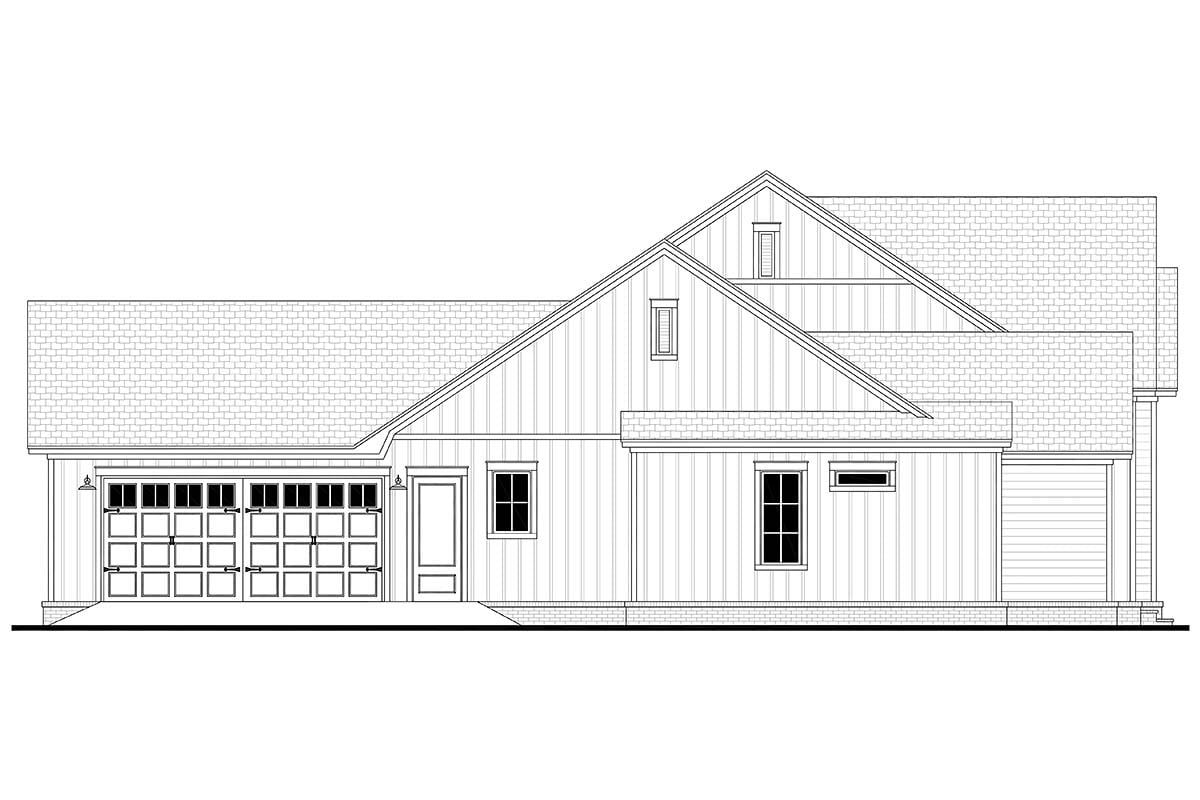 Country, Craftsman, Farmhouse, Southern Plan with 2397 Sq. Ft., 3 Bedrooms, 3 Bathrooms, 2 Car Garage Picture 3