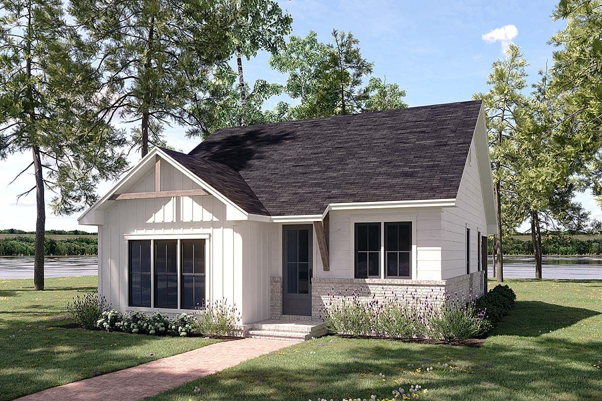 Cottage, Country, Farmhouse, Traditional Plan with 1000 Sq. Ft., 2 Bedrooms, 2 Bathrooms Elevation