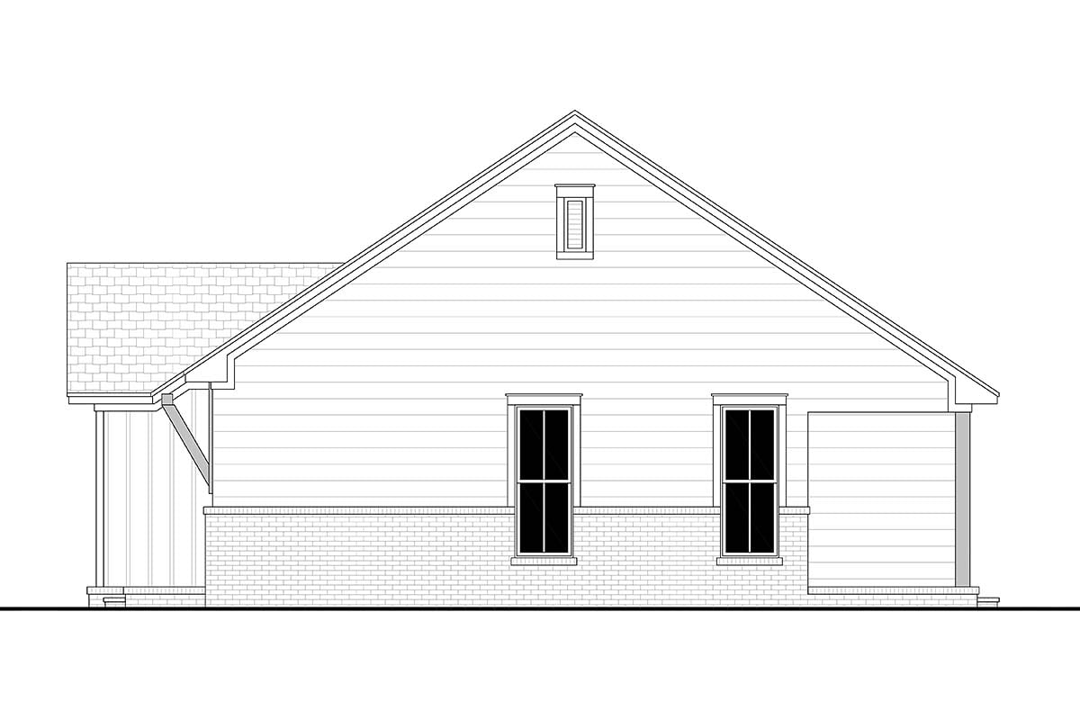 Cottage, Country, Farmhouse, Traditional Plan with 1000 Sq. Ft., 2 Bedrooms, 2 Bathrooms Picture 2