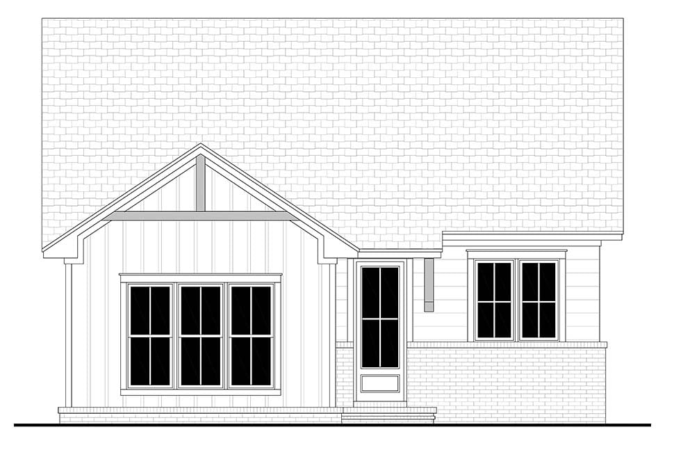 Cottage, Country, Farmhouse, Traditional Plan with 1000 Sq. Ft., 2 Bedrooms, 2 Bathrooms Picture 4