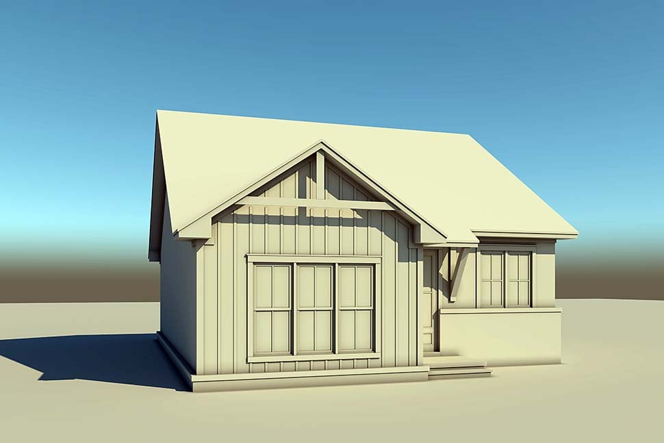 Cottage, Country, Farmhouse, Traditional Plan with 1000 Sq. Ft., 2 Bedrooms, 2 Bathrooms Picture 5