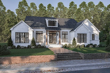 Farmhouse Traditional Elevation of Plan 82909