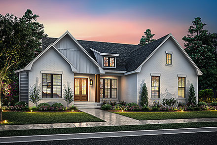 Country Farmhouse Traditional Elevation of Plan 82911