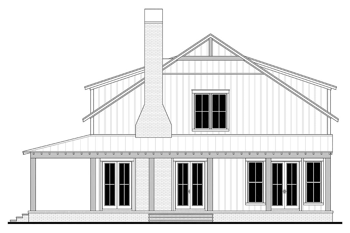 Barndominium, Farmhouse, Southern, Traditional Plan with 2782 Sq. Ft., 4 Bedrooms, 3 Bathrooms, 4 Car Garage Picture 2
