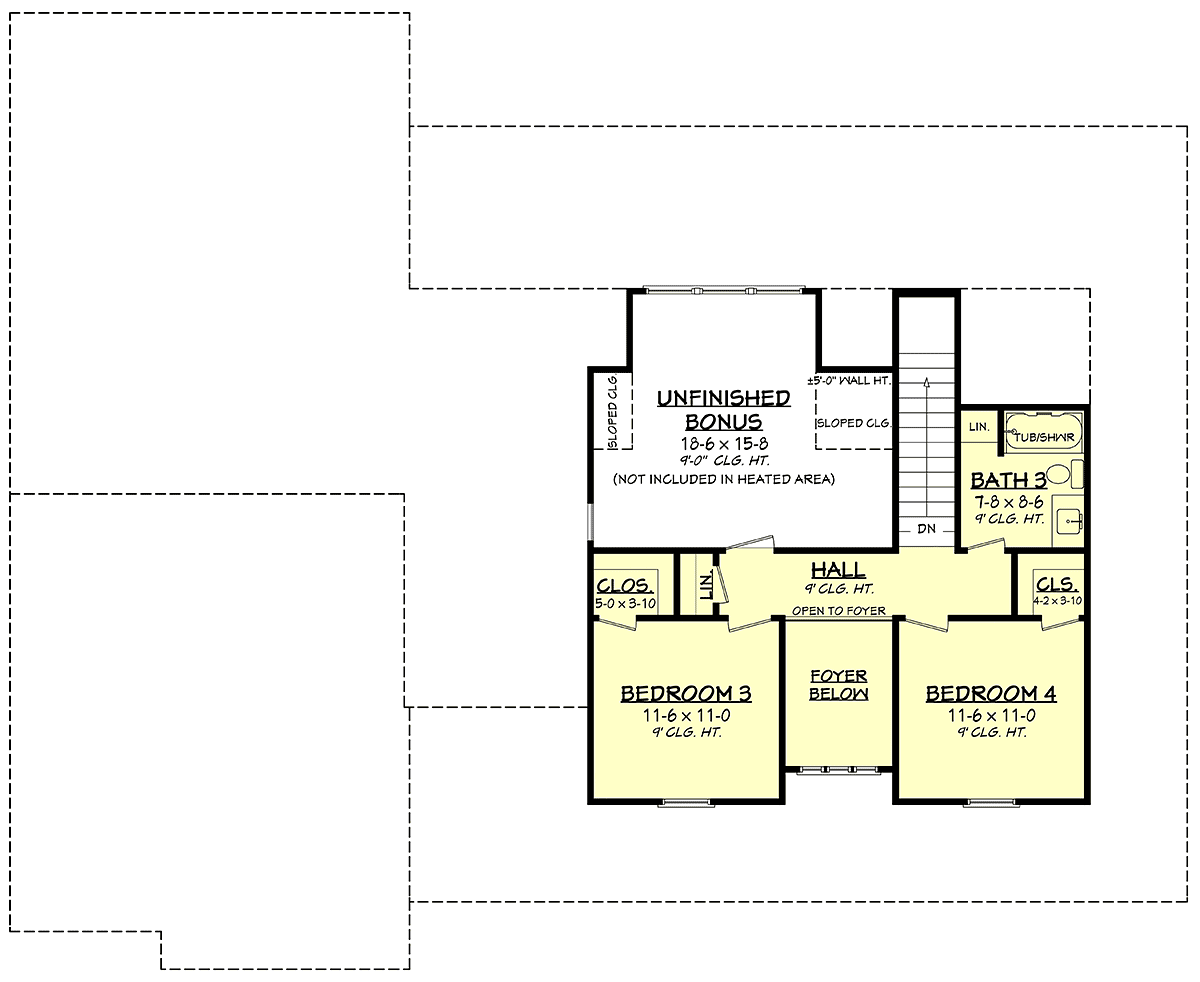 Country Craftsman Farmhouse Southern Level Two of Plan 82914