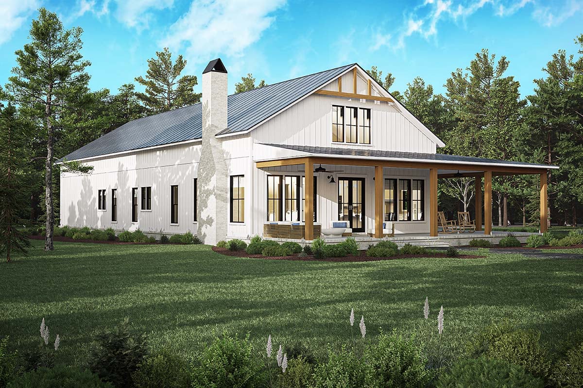 Barndominium, Country, Farmhouse, Traditional Plan with 2500 Sq. Ft., 4 Bedrooms, 3 Bathrooms, 3 Car Garage Picture 3
