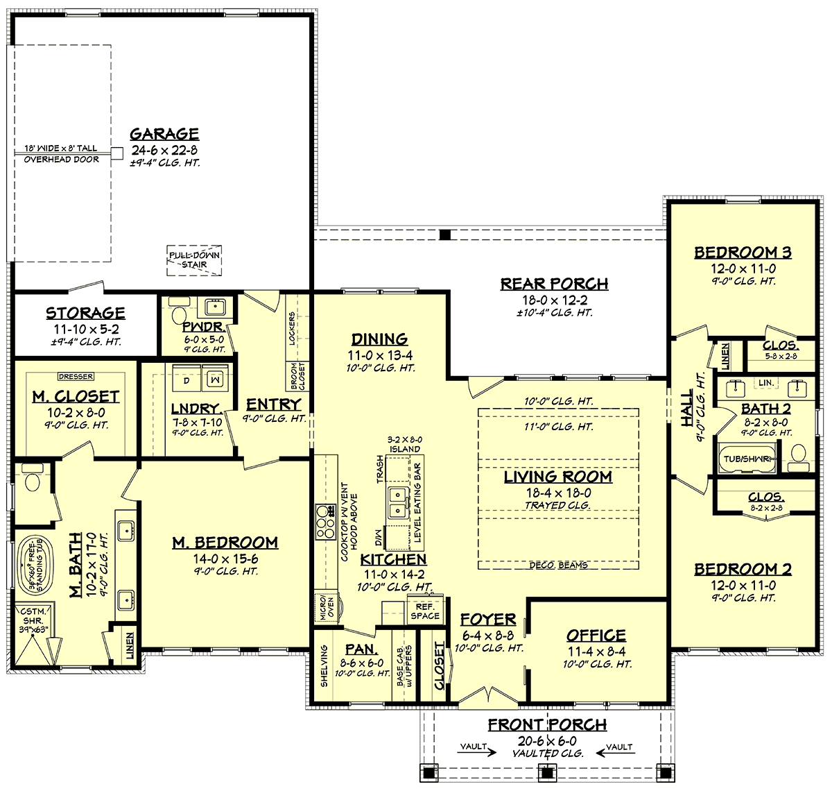 Cottage Country Craftsman Farmhouse Southern Level One of Plan 82918