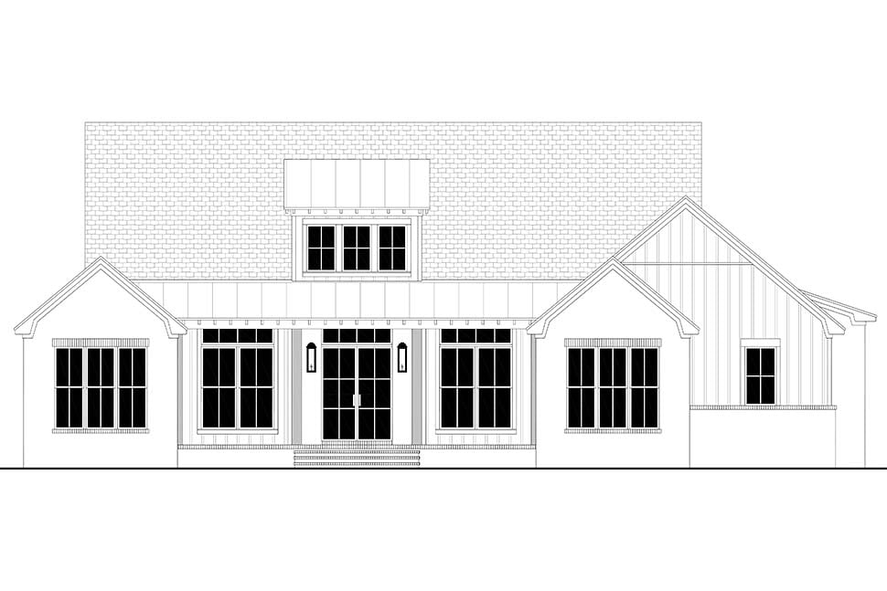 Country, Farmhouse, Traditional Plan with 2349 Sq. Ft., 3 Bedrooms, 3 Bathrooms, 2 Car Garage Picture 4