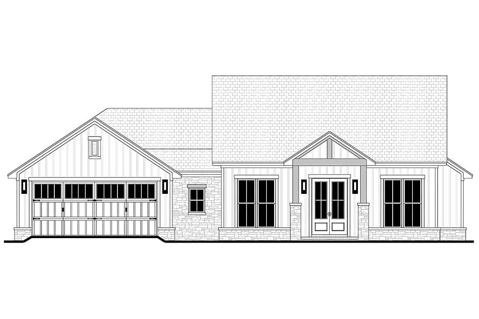 Cottage, Country, Craftsman, Farmhouse, Southern Plan with 1899 Sq. Ft., 4 Bedrooms, 3 Bathrooms, 2 Car Garage Picture 4
